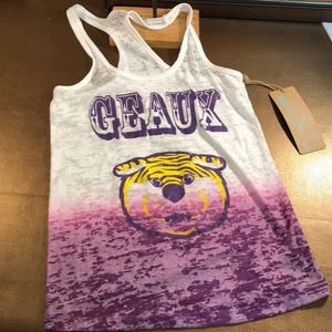 LSU tigers tank geaux racer back burnout NWT